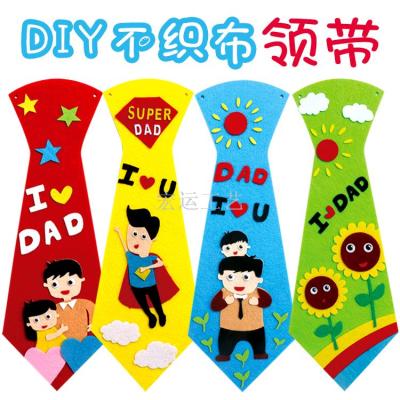 Children manual DIY tie father holiday handmade puzzle DIY material bag.