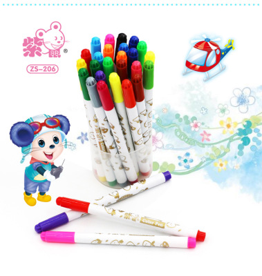 Purple mouse doodling stylus box student watercolor pen washable safe non-toxic color pen 206.