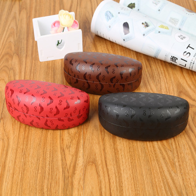 Dongfei's new top-grade leather oversized glasses case with iron sheet anti-pressure overcoat (clamshell) can be tailored