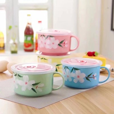Ceramic noodle cup new style large soup cup noodle cup with handle foreign trade ceramics.