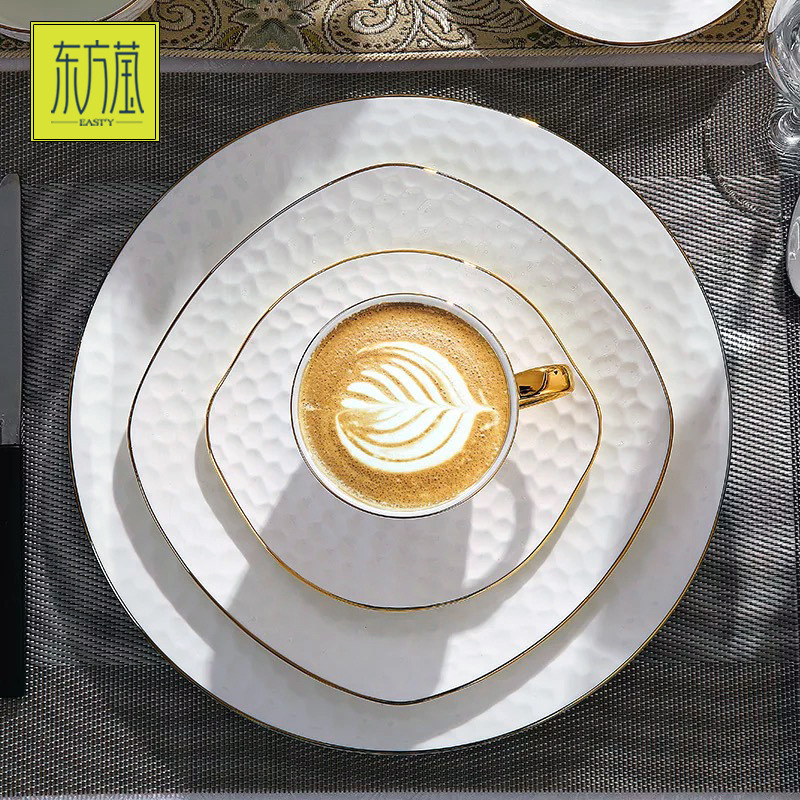 东方莹骨瓷西餐具摆台骨质瓷餐盘骨瓷牛排盘样板房餐具陶瓷餐盘