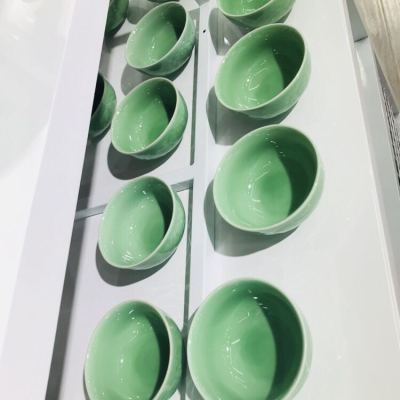 Longquan celadon flowers with 60 pieces of rich ceramic hotel supplies