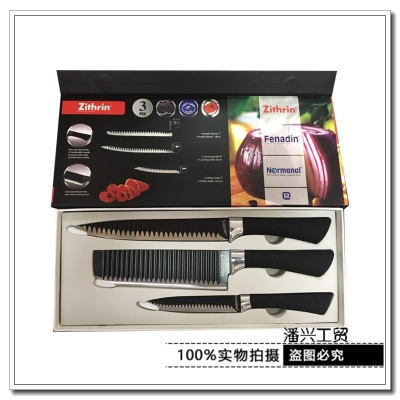 Factory Direct Sales Customizable Stainless Steel Kitchen Knife Sets of Knives Three-Piece Set European and American Suit Knives Kitchen Combination