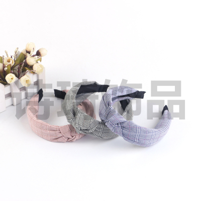 Contracted fabric width edge hair hoop headdress stripe tie among cross head hoop joker hair clips