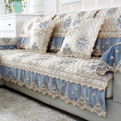 Jacquard sofa cushion cover anti - slip end of the high - grade cushion of lace and lace.
