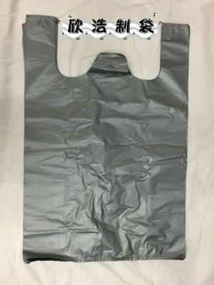 45*70 gray plastic vest bag 100 / bag shopping bag retail wholesale factory direct sale.