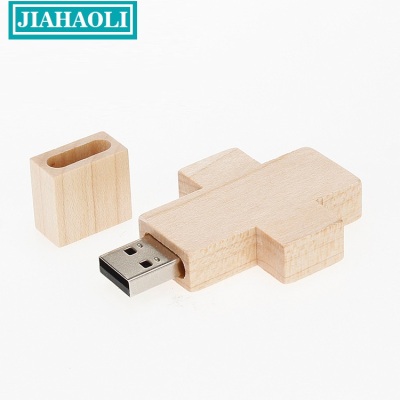 Jhl-up013 new wooden cross U plate customized advertising promotional gifts usb2.0 usb flash disk can be engraved logo..
