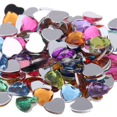 Craft Art DIY Heart-Shaped Big Gems  Shiny Flat Facets Normal colors Acrylic Rhinestone Strass Nail Stickers