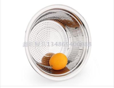 Stainless steel used for washing rice sieve rice bowl leaking sieve circular sieve water basin.