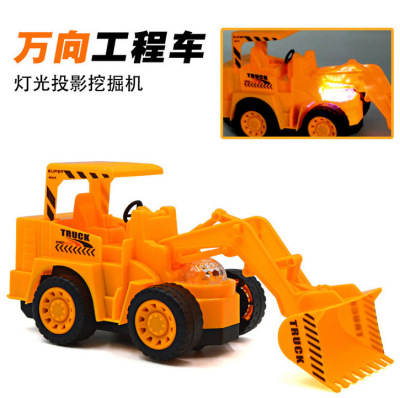 The ground spread heat sells the light music wanxiang bulldozer children's toy model electric wanxiang truck wholesale.