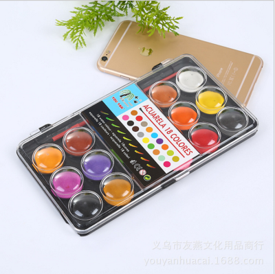 Youyan Manufacturer 18 Color Solid Powder Paints Set Art Painting Supplies Gouache Moist Colours