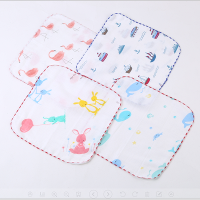 Foreign trade export towel gauze soft cartoon towel.