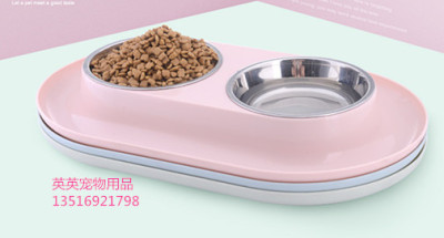 Pet stainless steel dog bowl cat bowl pet double bowl dog food bowl pet bowl