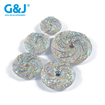 The new resin diamond guojie accessories color AB handicraft accessories clothing accessories.