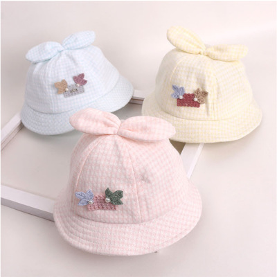 Children's hat spring and summer 0-3-6-12 months female baby thin summer princess lovely sun hat 0-1 year old.