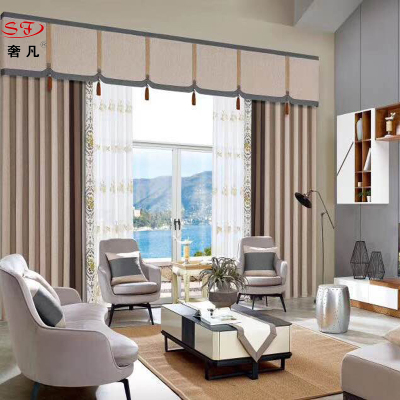 Full Shading Curtain Fabric Thickened Finished Customized Sun-Proof Thermal Insulation Floor Floating Bedroom Living Room