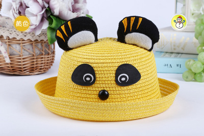 South Korean version of creative day han feng children's hat baby hat panda cub turned over sun visor hat.