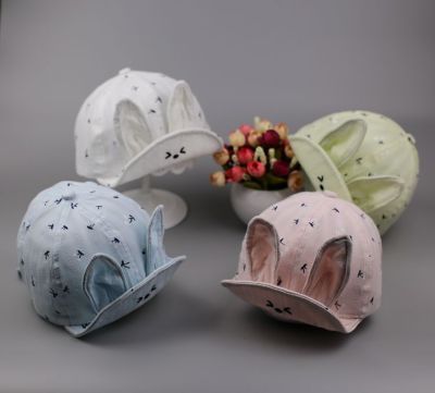 Spring and summer baby rabbit baby cap and two ears cotton soft eaves baby baseball cap.
