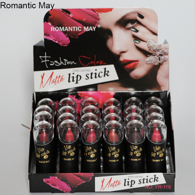 Romantic May Matte Black Lipstick Black Lace Matte Lipstick 12 Colors Optional Durable Discoloration Resistant