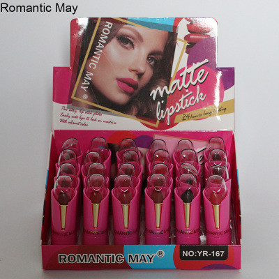 Romantic May Lipstick Chinese Foreign Trade Celebrity Inspired Pink Groove Tube Makeup Lip Gloss Lip Balm