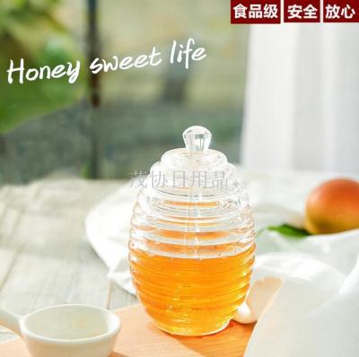 Foreign Trade New Honey Pot a Bottle of Honey Juice Jam Jar with Stirring Rod
