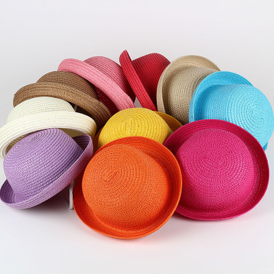The new pure color can be sold in The children's light straw hats baby summer sun hat, MZ2271.