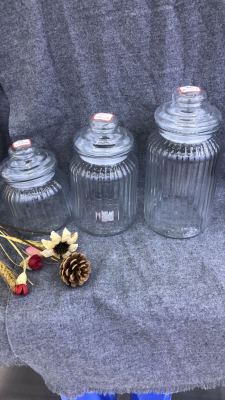 Glass seal can glass storage jar glass bottle tea cans transparent dried fruit glass jar food can.