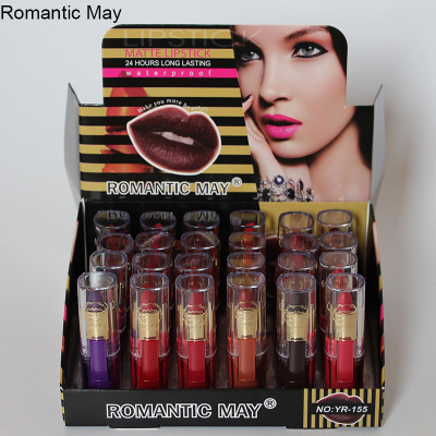 Romantic May Cross-Border Hot Selling Extended Moisturization Non-Marking Starry Waterproof Non-Stick Cup 12-Color Bolt Lipstick