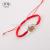 Red rope knitted toad metal pendant bracelet