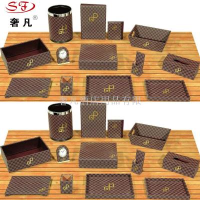 The factory wholesales and customizes the hotel room supplies leather goods leather hotel service guide book clip.