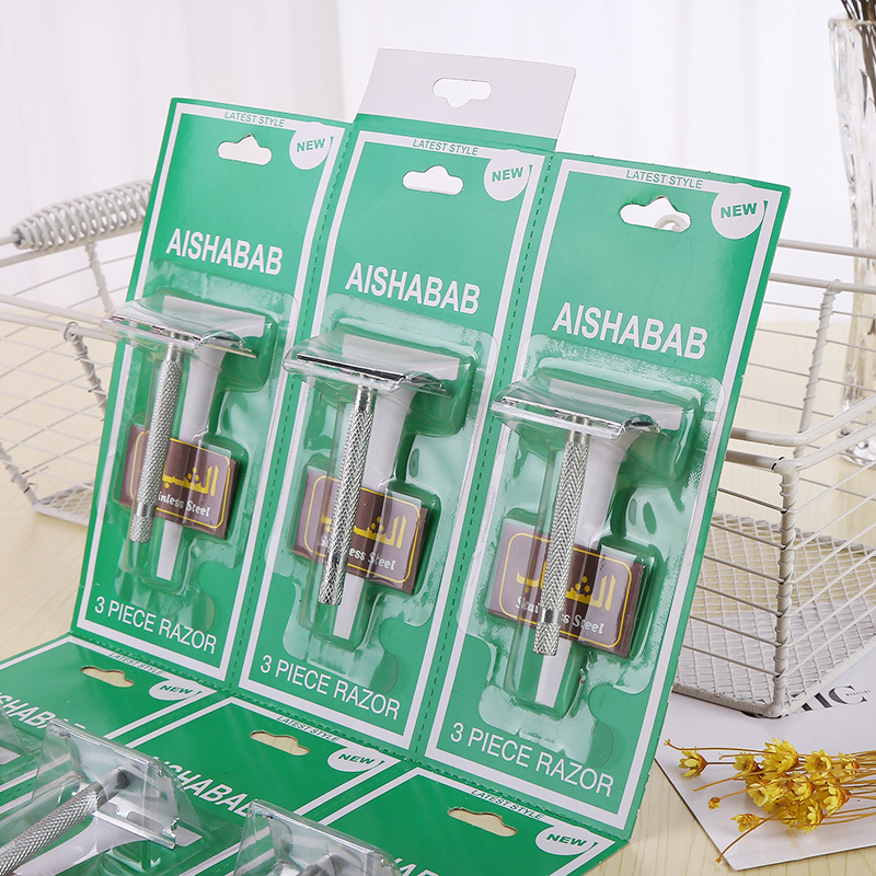 商场专供 老式铁柄剃须刀 修理腋毛刀 双面刀片 家庭洗菜