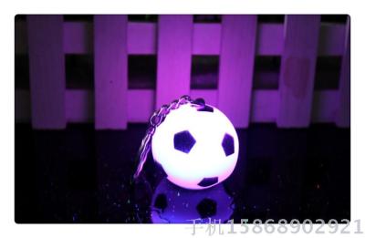 0456 soccer glitter key ring light touch key chain creative gift creative World Cup small gift.