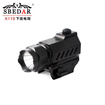 Place LED tactical outdoor flashlight under sight glass.