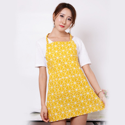 Kitchen cotton and linen aprons, Japanese contracted cloth art, no sleeve apron, household oil and anti-pollution work clothes factory custom-made.