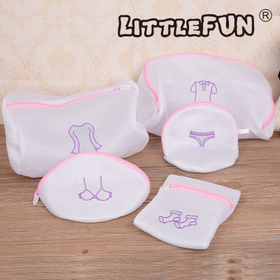 5 pieces of creative embroidery fine mesh fabric underwear for special care bag wholesale.