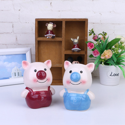 Creative desktop, cute baby piglet, cute piglet, home wedding gift, ceramic decoration, piggy bank.