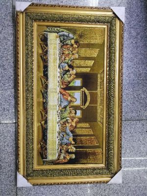 The last supper decorated with religious articles