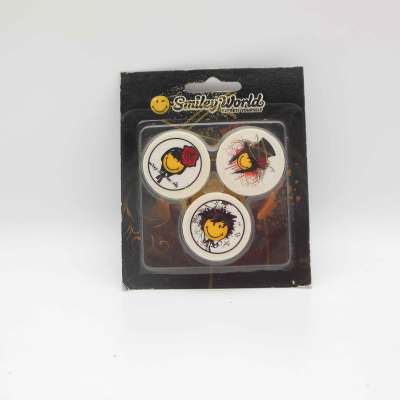 three Smiley face  Thermal transfer erasers set