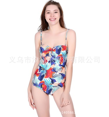 One-piece bikini trade tropical rainforest flower leaf print exclusive hot style