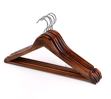 New High-Grade Solid Wood Antique Hanger Men's Real Wooden Hanger Clothing Store Vintage Wooden Hanger Cloth Rack