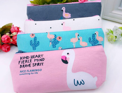 Japan and South Korea new bird pen bag Flamingo stationery bag student writing case