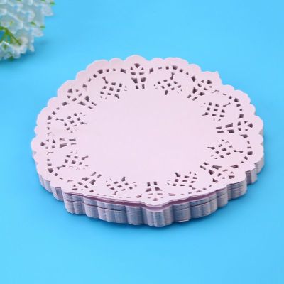 Gold flower bottom paper wholesale 9.5 inch round disposable baking mat paper hollow lace paper oil cake