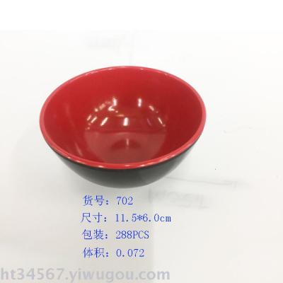 Manufacturer direct sales of melamine red black rice bowl.