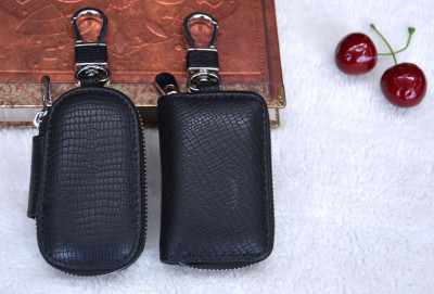 The new head layer of cowhide car keys, male and female, zipper, zipper, zipper, zipper.