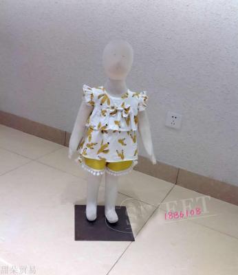2018 yiwu girl girl summer new middle child short suit girl.