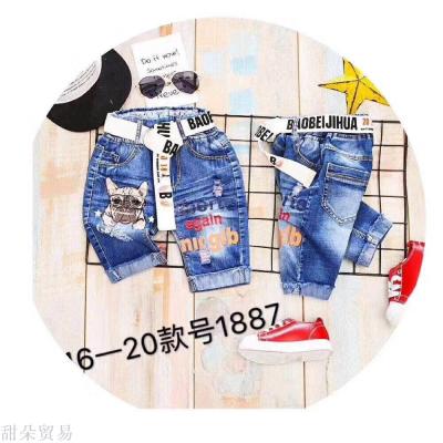 New girl jeans in spring 2018 spring and autumn han version of the children's trousers.