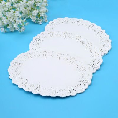 Flower bottom paper wholesale 6.5#9\\\" oval Flower paper disposable food cushion paper hollow lace