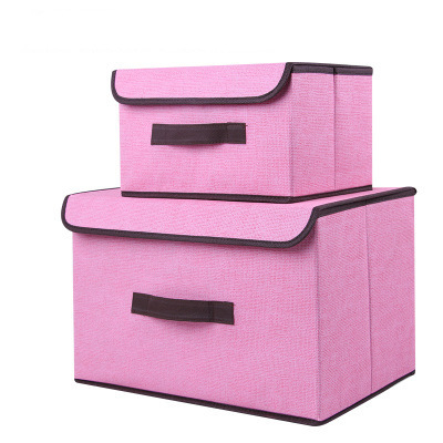 Two pieces of packing box set for two pieces of imitation linen nonwoven receiving box