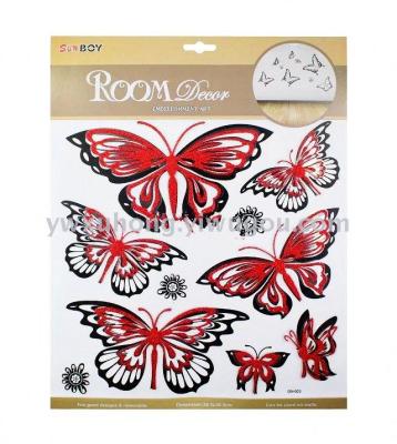 GN butterfly gold powder new butterfly three - dimensional manual post - layer of manual stereo wall stickers.