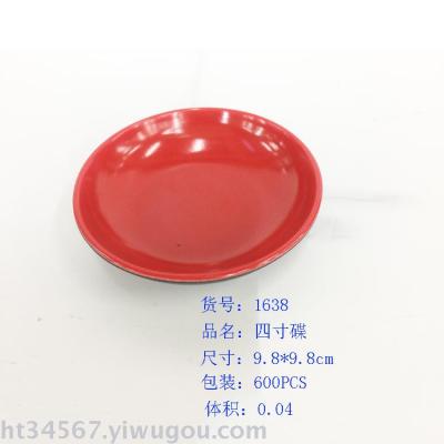 Manufacturer direct selling melamine red black vinegar saucer.